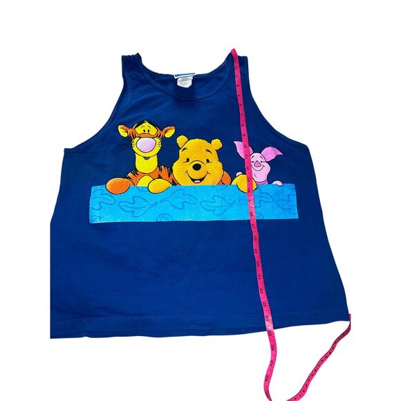 Vintage 90s Winnie the Pooh , Tiger, Piglet women's graphic blue tank top XL - Picture 4 of 6